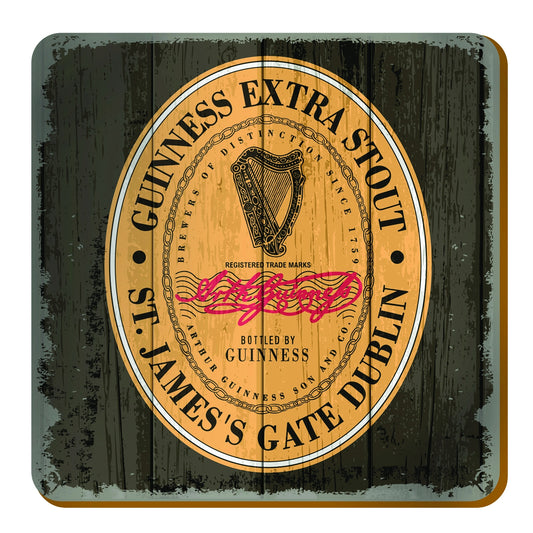 Glass coasters are essential for protecting surfaces from liquid condensation and heat. This Guinness Nostalgic Coaster - Label adds a touch of elegance and style to any table setting while ensuring the protection of your furniture.