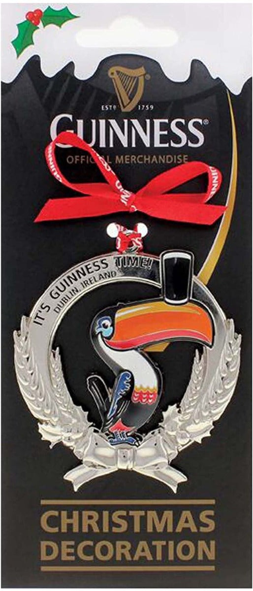 Guinness Metal Decoration - Toucan Barley ornament, crafted from metal.