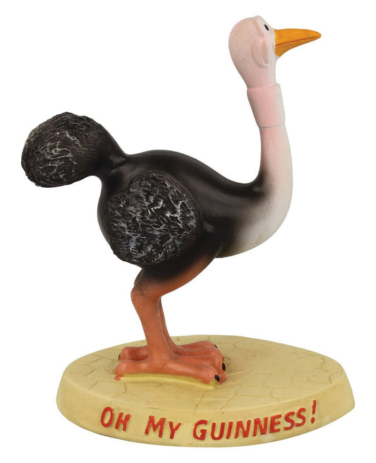A Guinness Gilroy Ostrich Figurine featuring the words "oh my Guinness.
