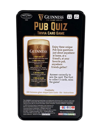 SEO-optimized Guinness Pub Quiz Trivia Card Game in a tin.