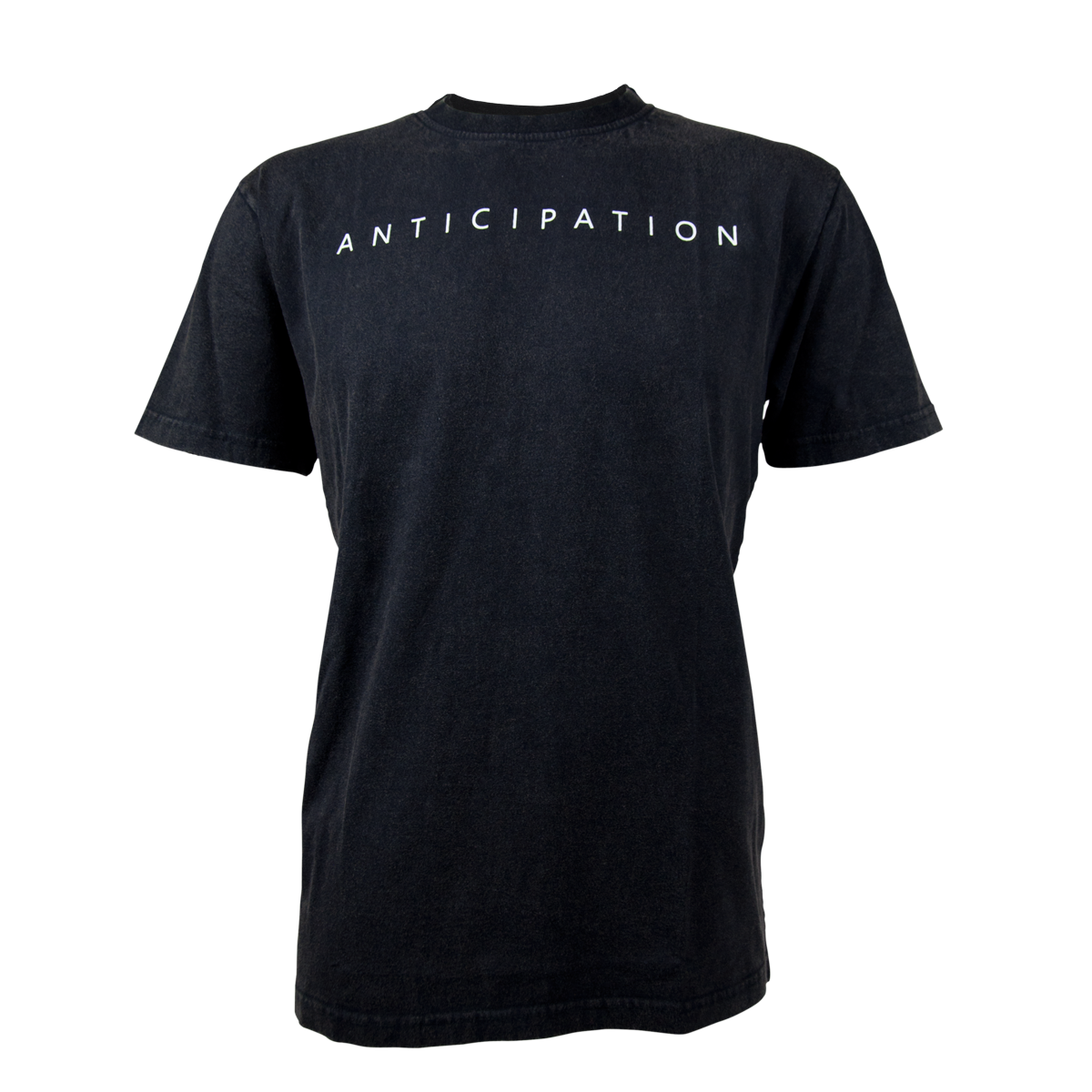 The Guinness Premium Vintage Tortoise Back Graphic Tee is a black short-sleeve 100% cotton t-shirt featuring bold white "ANTICIPATION" lettering across the chest, crafted by Guinness.