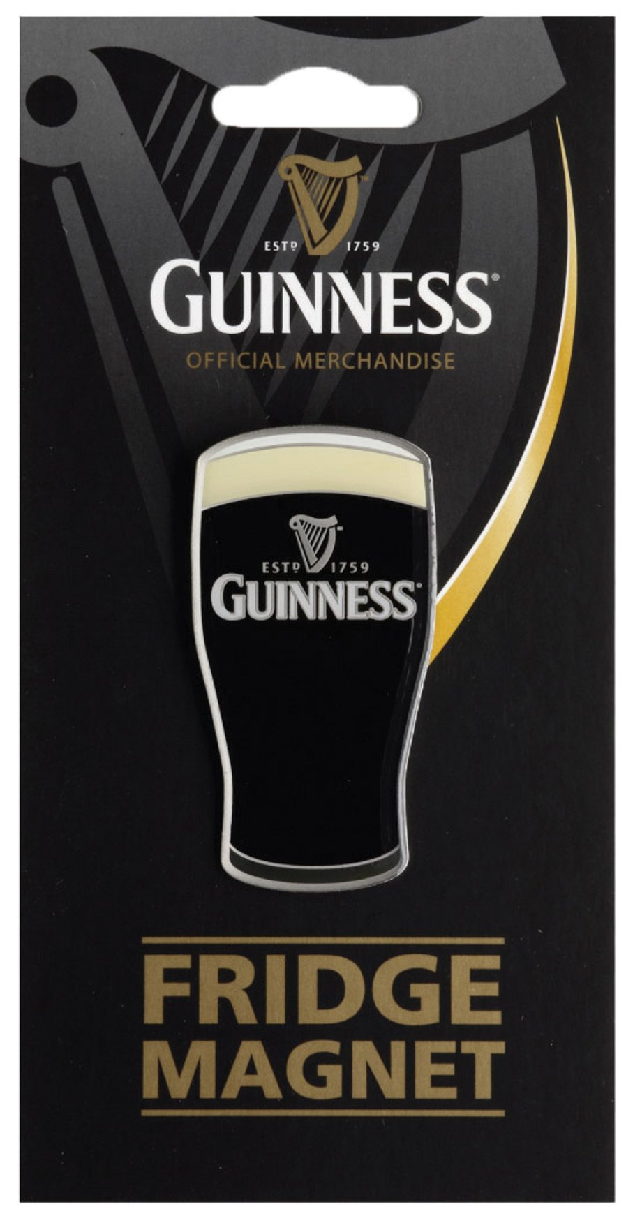 Guinness Pint Chrome fridge magnet, perfect for your refrigerator!