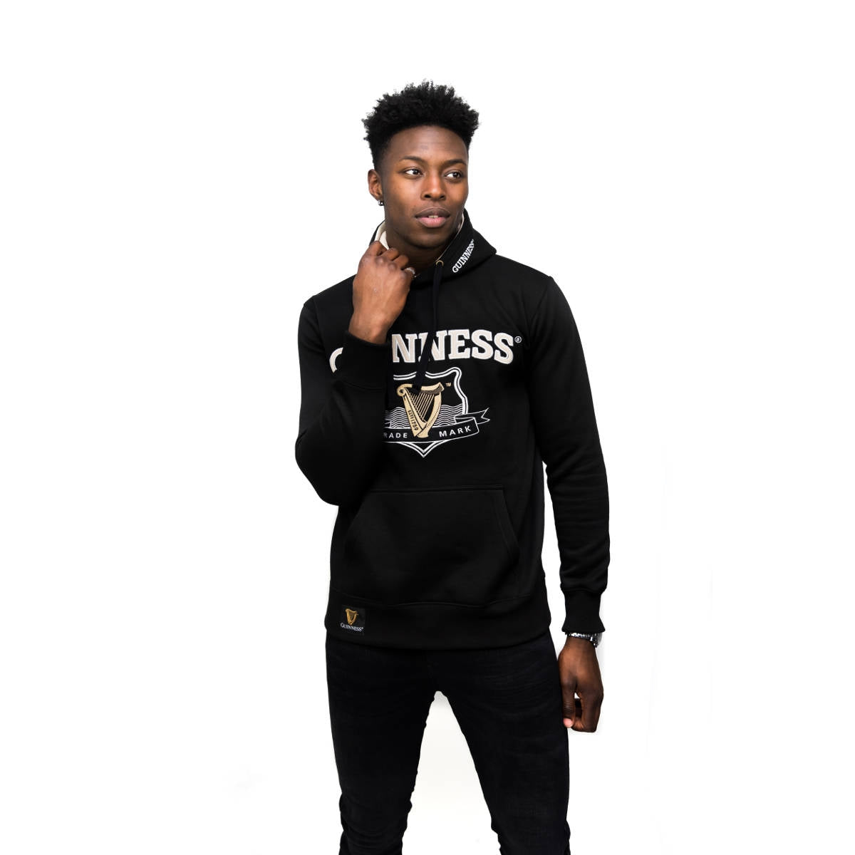 Guinness Signature Black College Hooded Sweatshirt