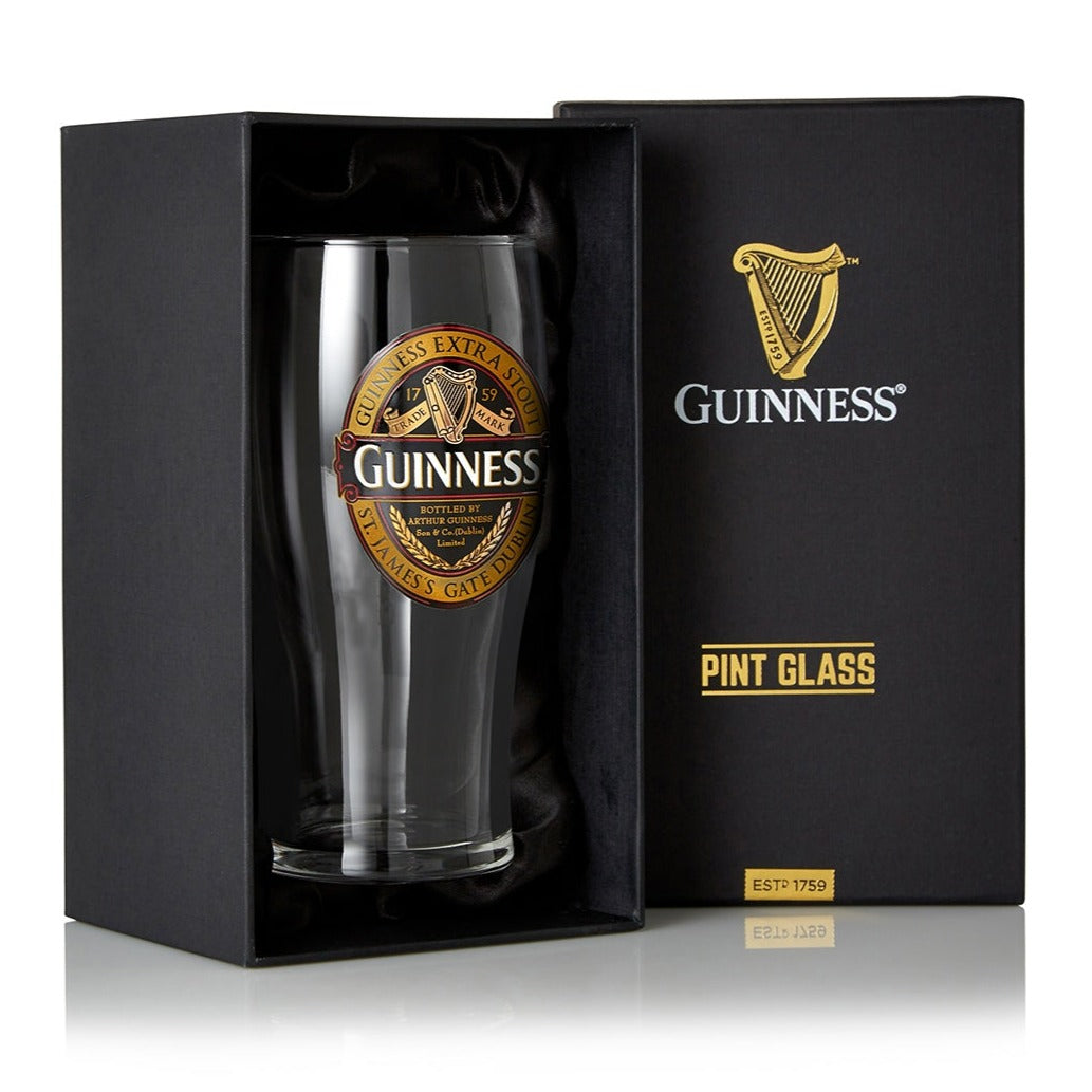 Classic Guinness pint glass in a sleek box?