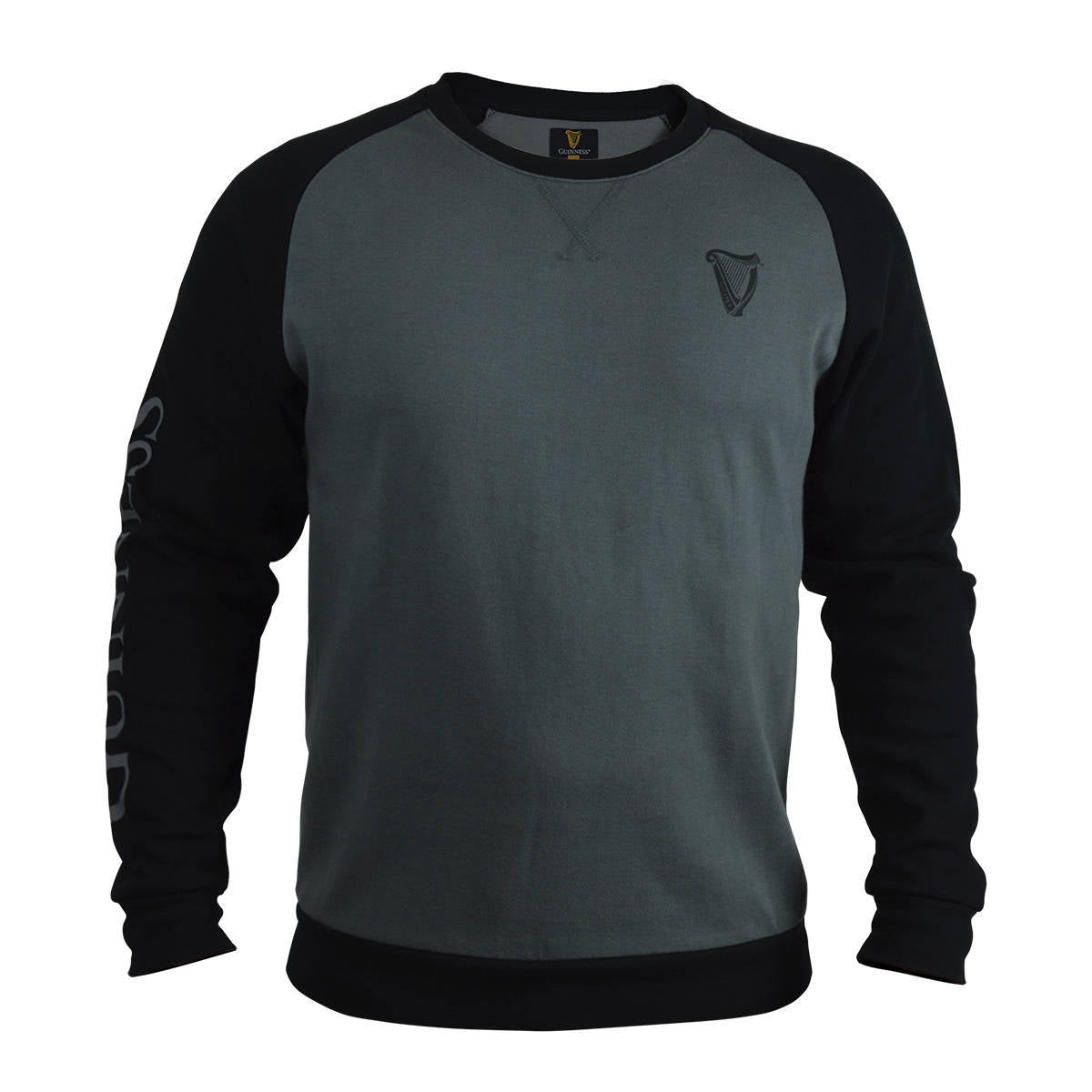 A mid-weight unisex Guinness Long Sleeve Sweater with the Irish flag on it.