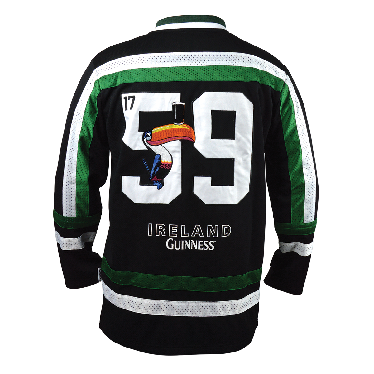 Ireland Guinness Toucan Hockey Jersey Black and Green.