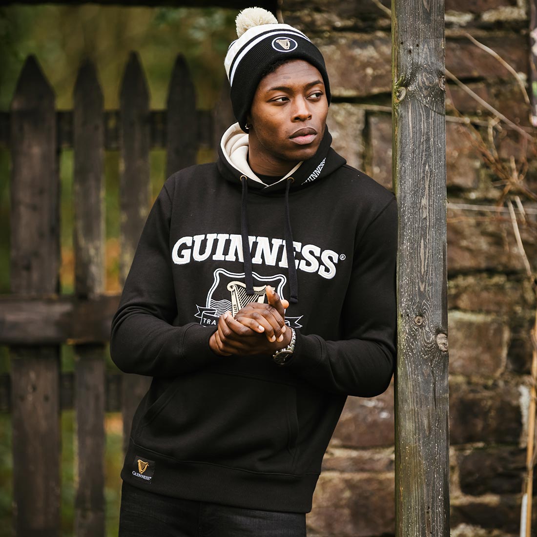 Guinness Signature Black College Hooded Sweatshirt