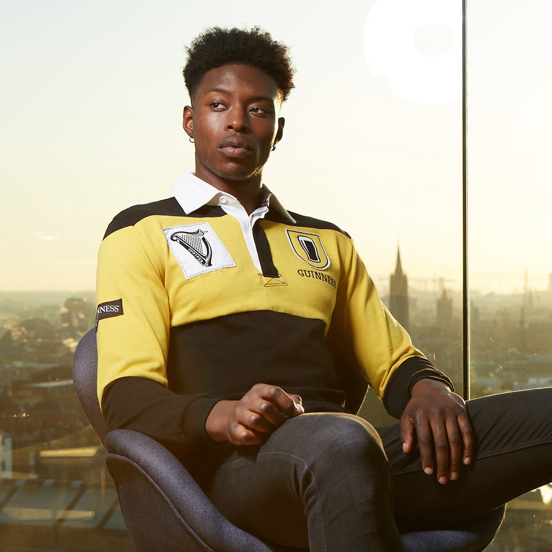 Guinness Mustard & Black Rugby Jersey