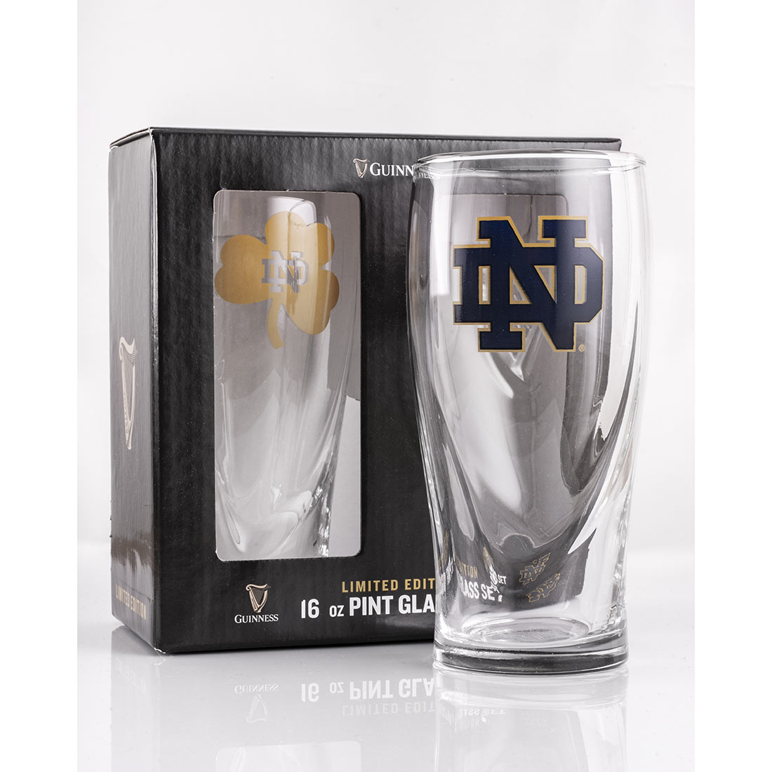 Notre Dame Guinness 16oz Pint Glass 2 Pack