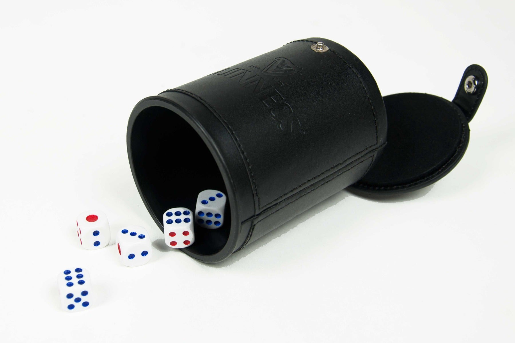 A Guinness® Dice Cup Set filled with dice set, perfect for game night.