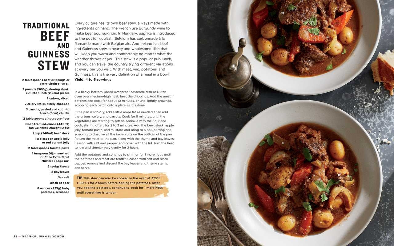 Official Guinness Hardcover Cookbook: Traditional beef chowder stew recipe.