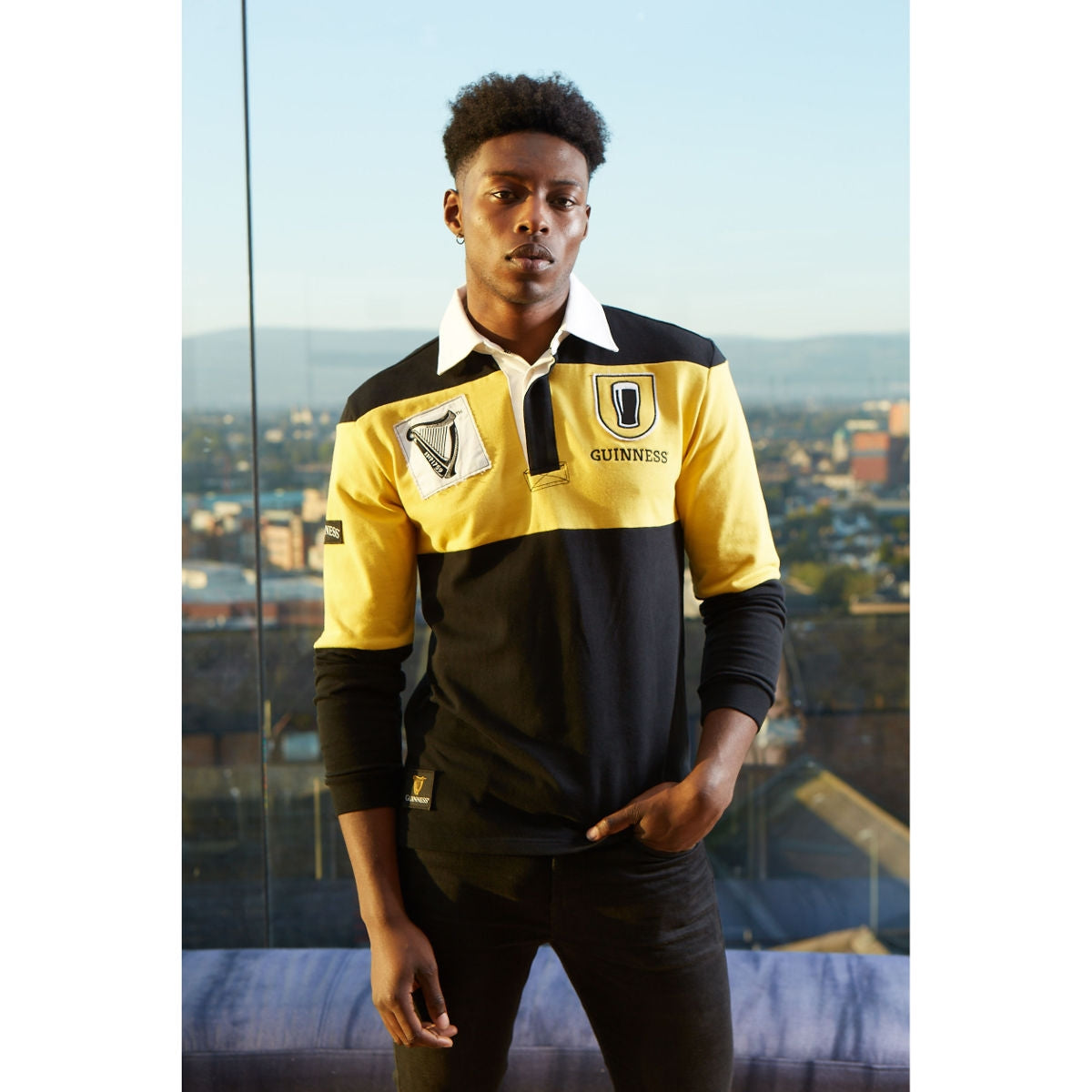 Guinness Mustard & Black Rugby Jersey