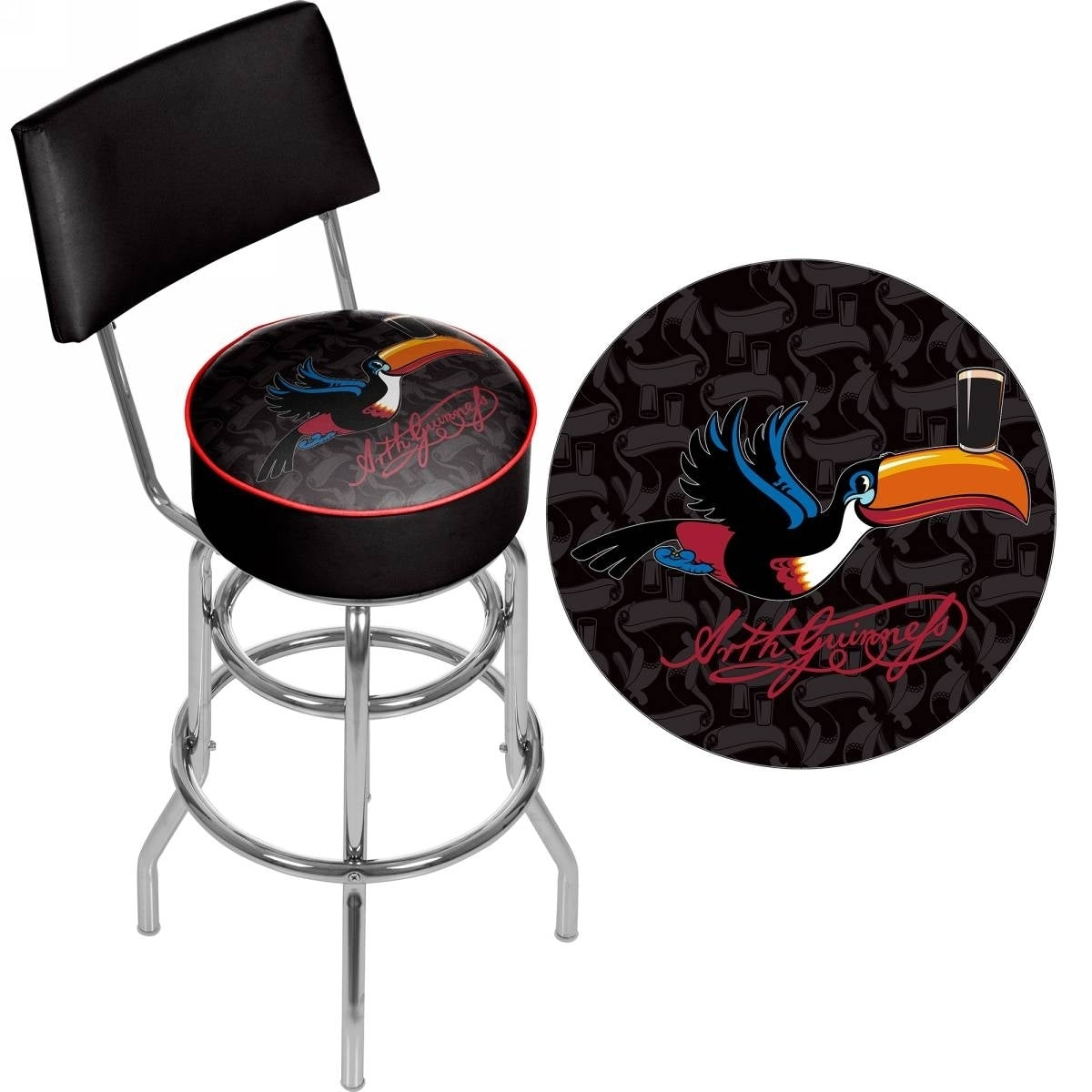 Guinness Swivel Bar Stool with Back - Toucan