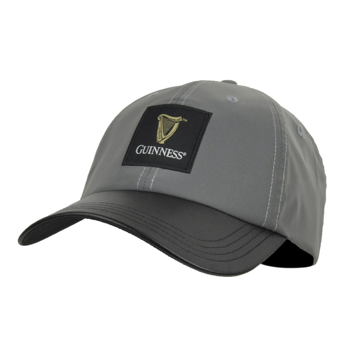Adjustable size Guinness Reflective Cap with a Guinness logo on it.