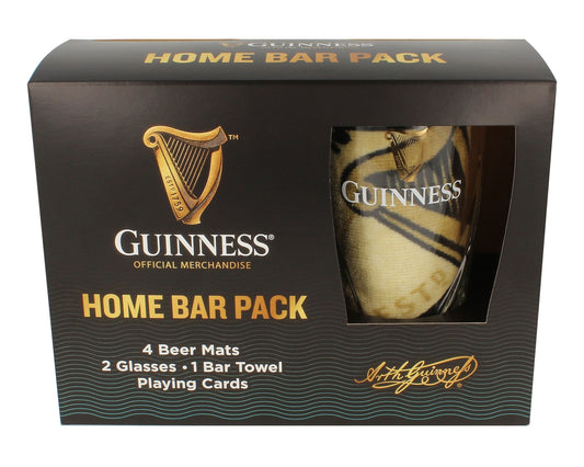 Bring the authentic Guinness experience home with our specially curated Guinness Home Bar Pack. This exclusive pack includes Guinness pint glasses, allowing you to enjoy your favorite brew in the comfort of your own home.