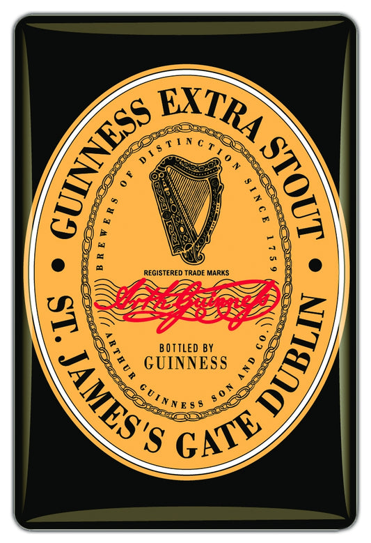 This Guinness Epoxy Magnet - Heritage Label is a must-have for any Guinness enthusiast. Featuring the iconic St. James Gate Dublin design, this epoxy magnet captures the rich heritage of Guinness in a compact design.