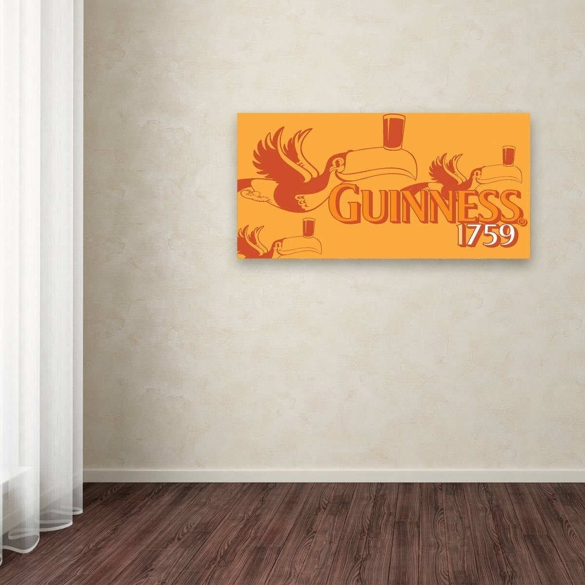 Guinness Brewery 'Guinness 1759' canvas art decorated with vibrant orange color, representing the iconic Guinness brand established in 1759.
