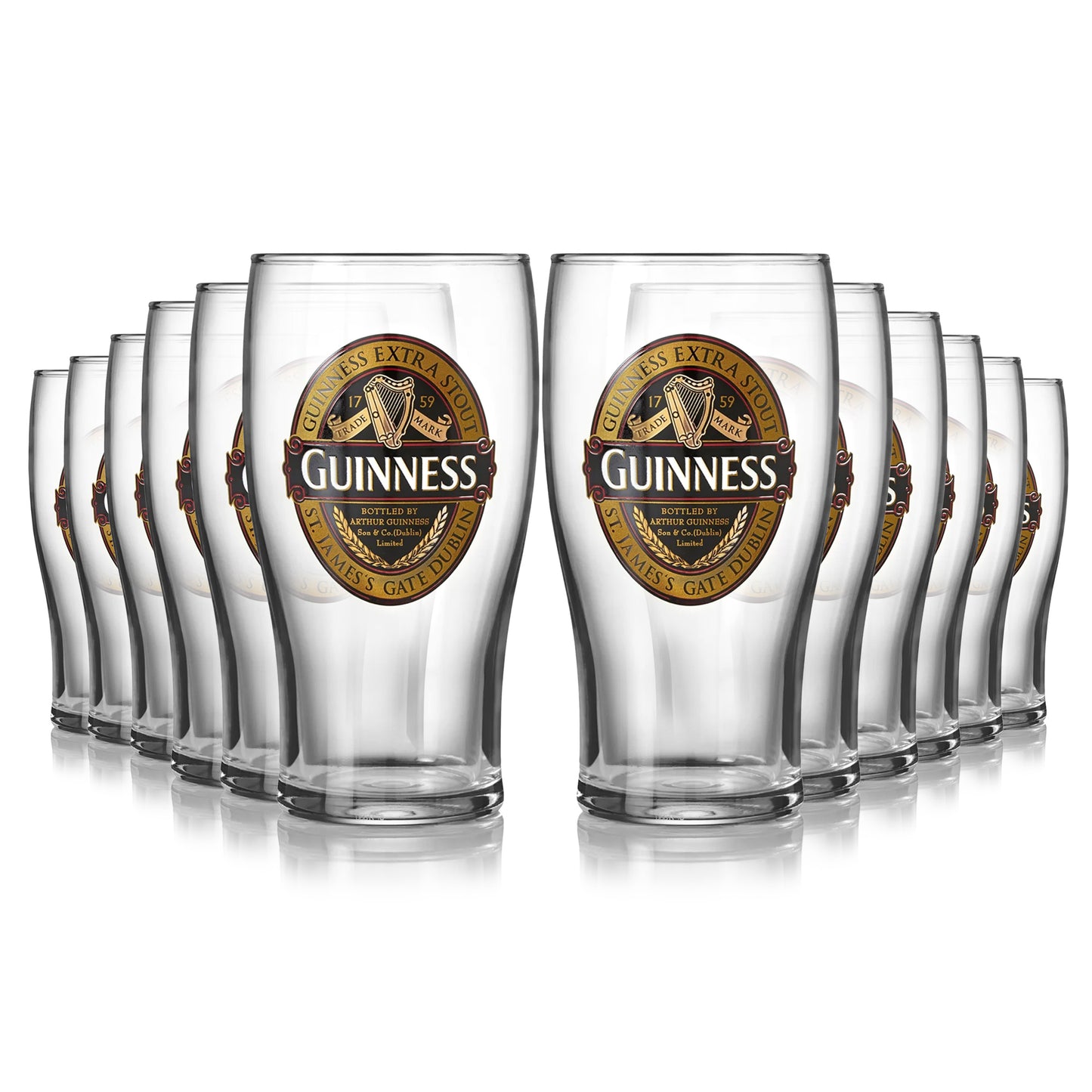 Guinness Classic Pint Glass 12 Pack of Guinness pint glasses.