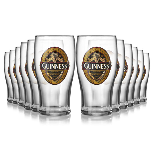 Guinness Classic Pint Glass 12 Pack of Guinness pint glasses.