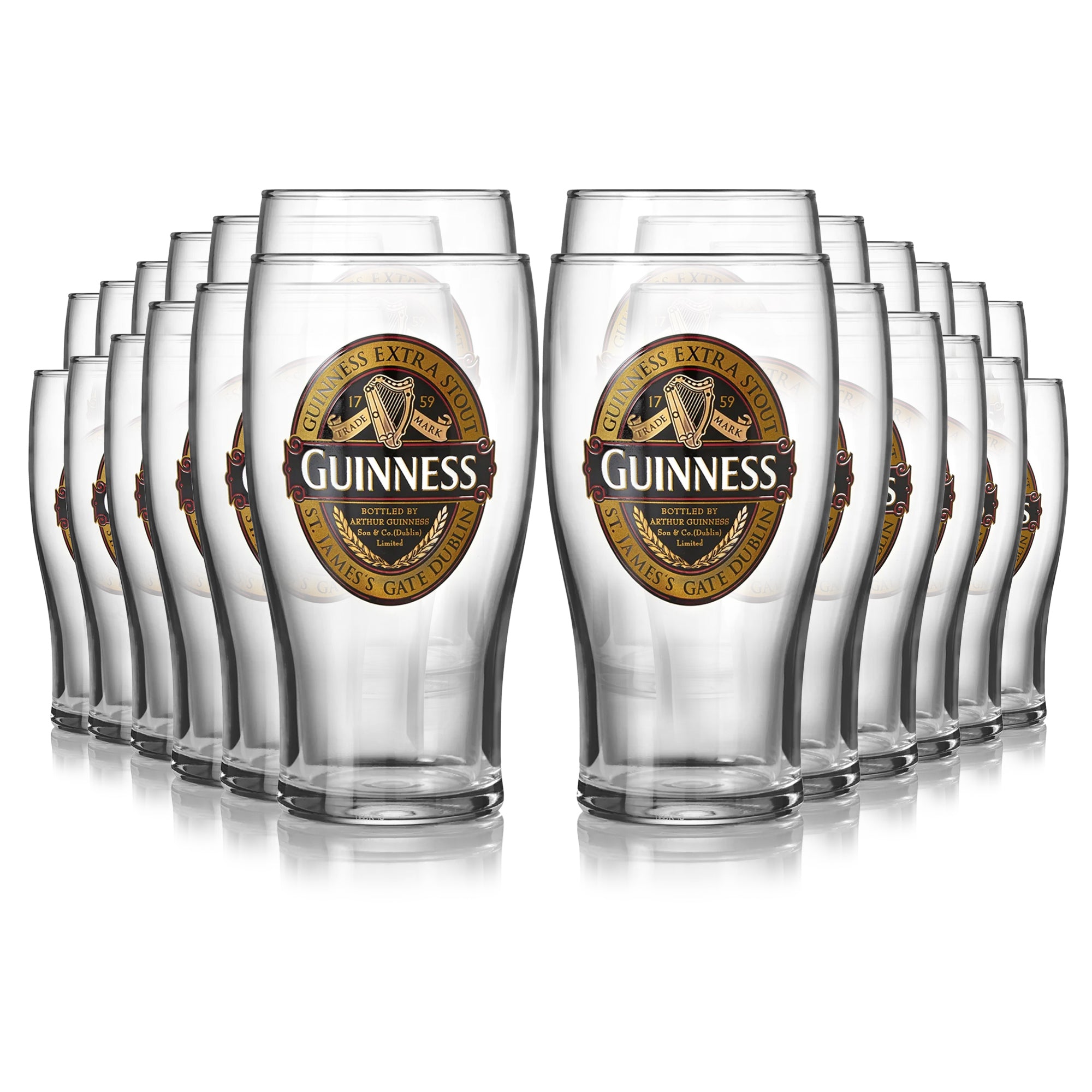 Guinness Embossed Gravity Pint Glasses 2 Pack Glass Set with