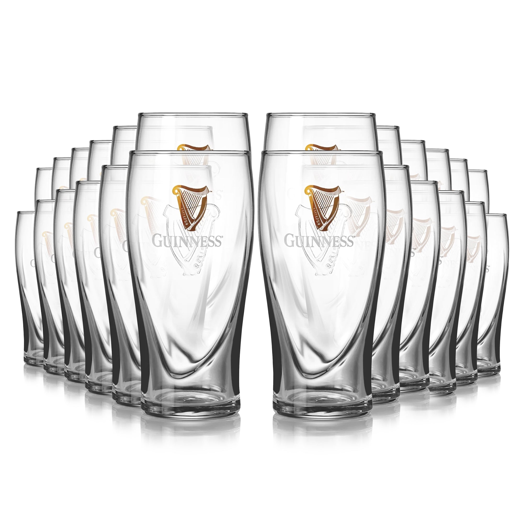 Guinness 827025 20 oz Harp Gravity Pint Glass - Pack of 2 