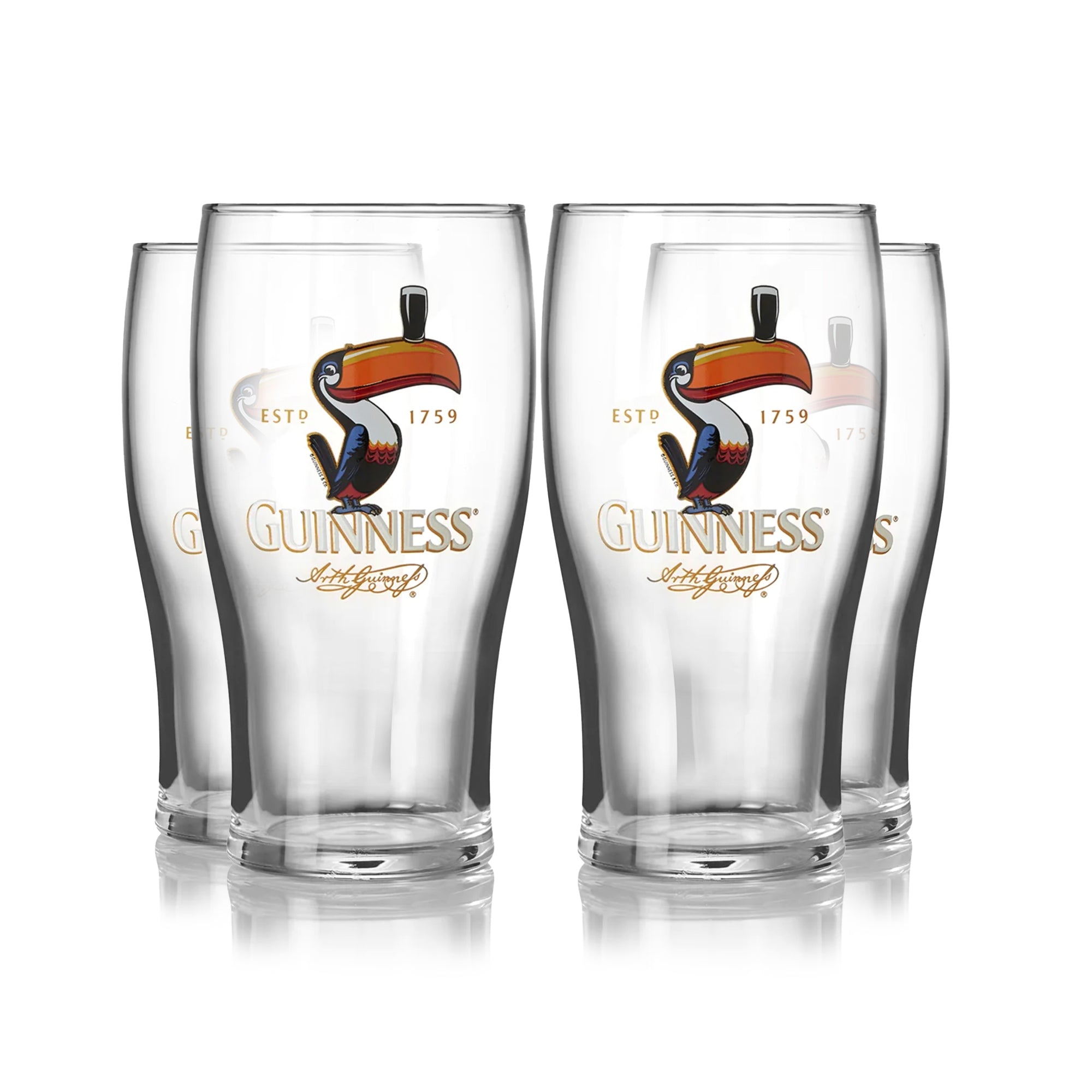 Guinness Toucan Set of 4 Pint Glasses