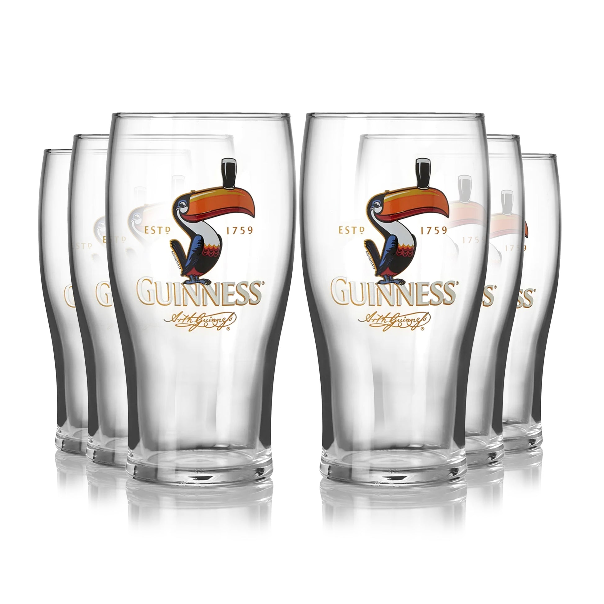 Guinness Toucan Pint Glass 6 Pack by Guinness.