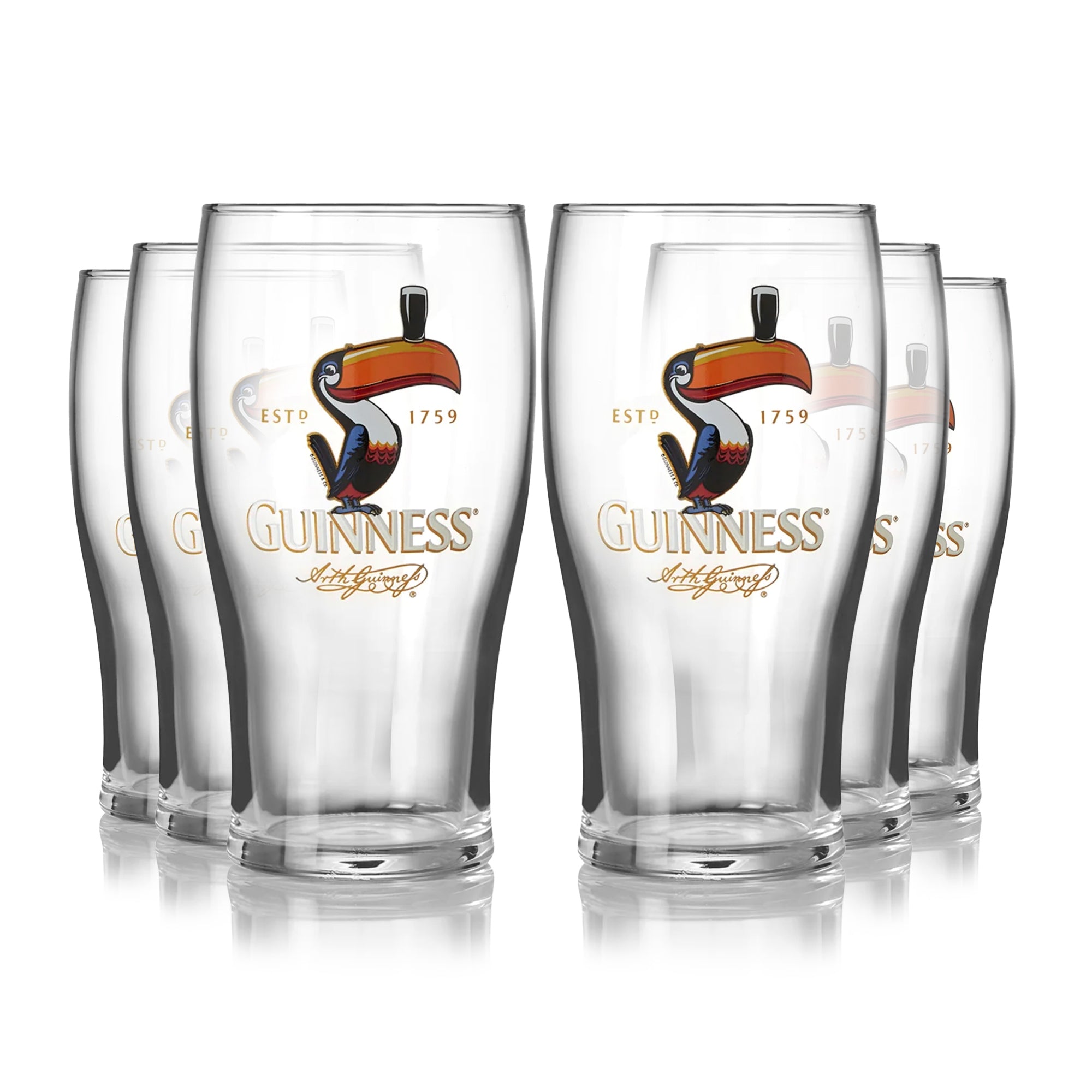 Guinness Toucan Pint Glass 6 Pack by Guinness.