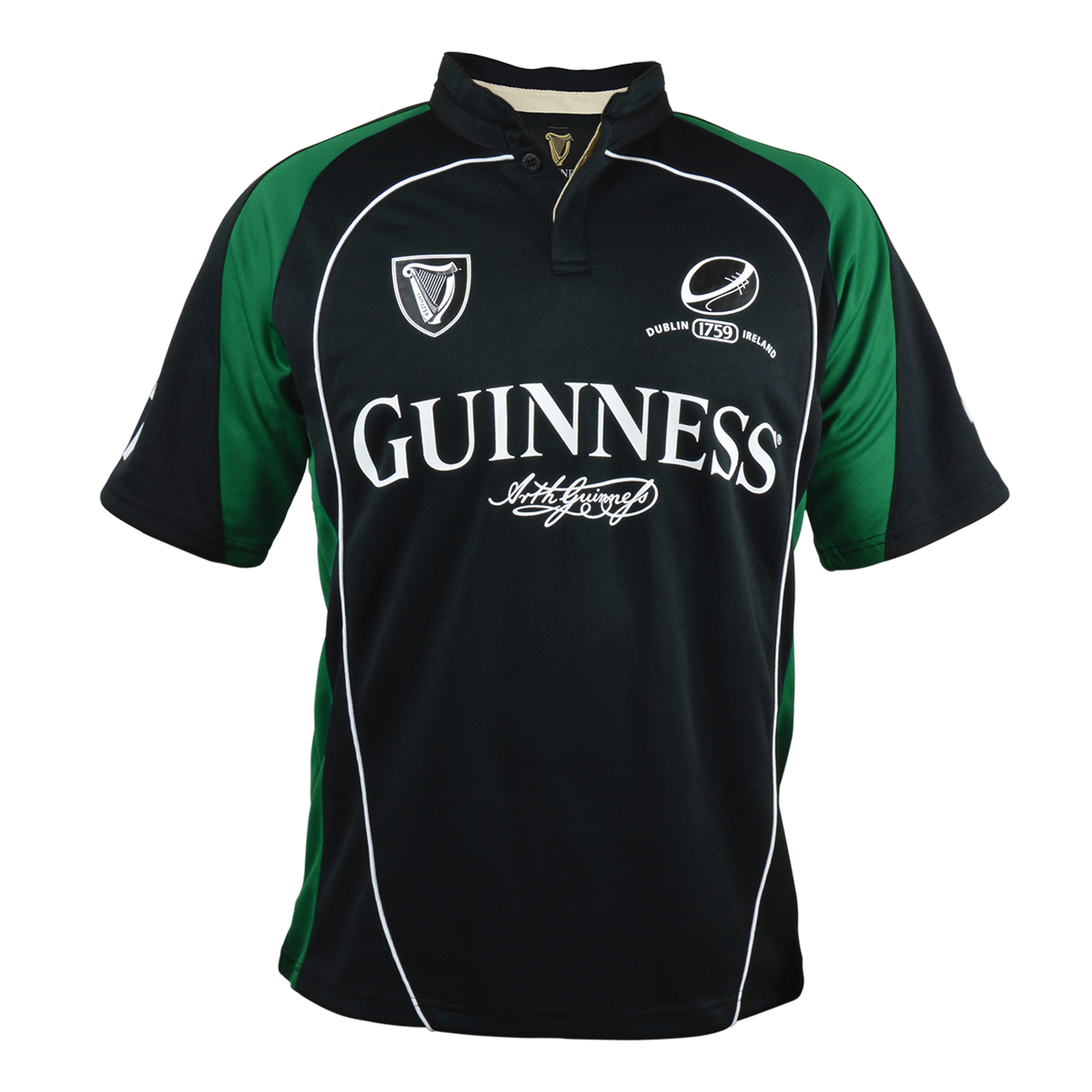 A Guinness Short Sleeve Performance Rugby Jersey.