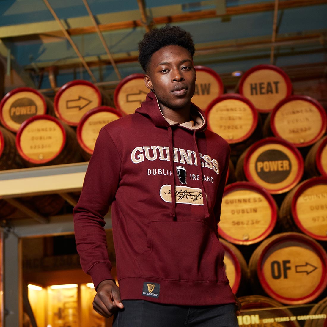 Guinness Signature Burgundy Hooded Sweatshirt