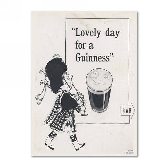 Lovely day for a Guinness canvas.
Revised sentence: Lovely day for a Guinness Brewery 'Lovely Day For A Guinness IV' Canvas Art.
