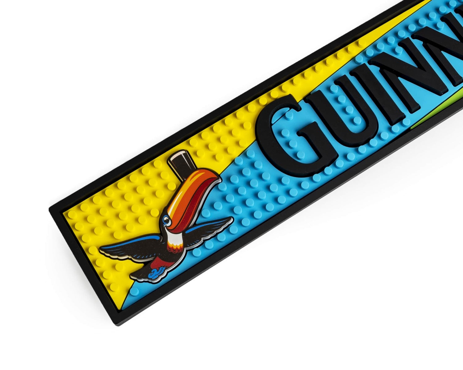 Guinness Toucan PVC Bar Mat with a bird on it.