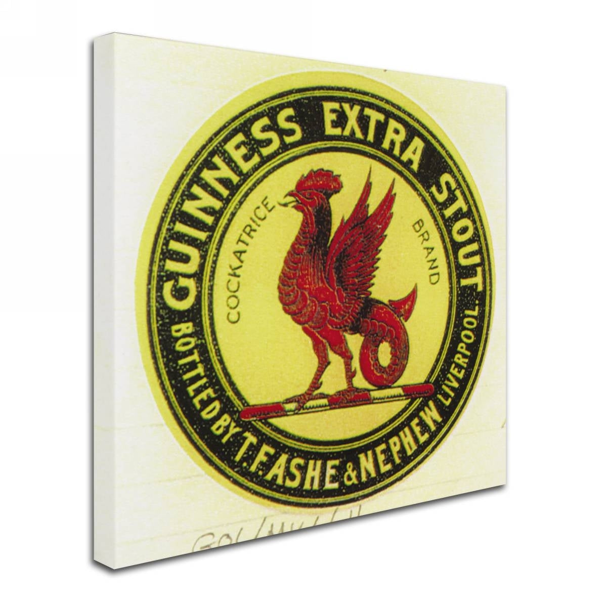 Legacy Guinness Brewery 'Guinness Extra Stout' canvas art print featuring a striking rooster design.