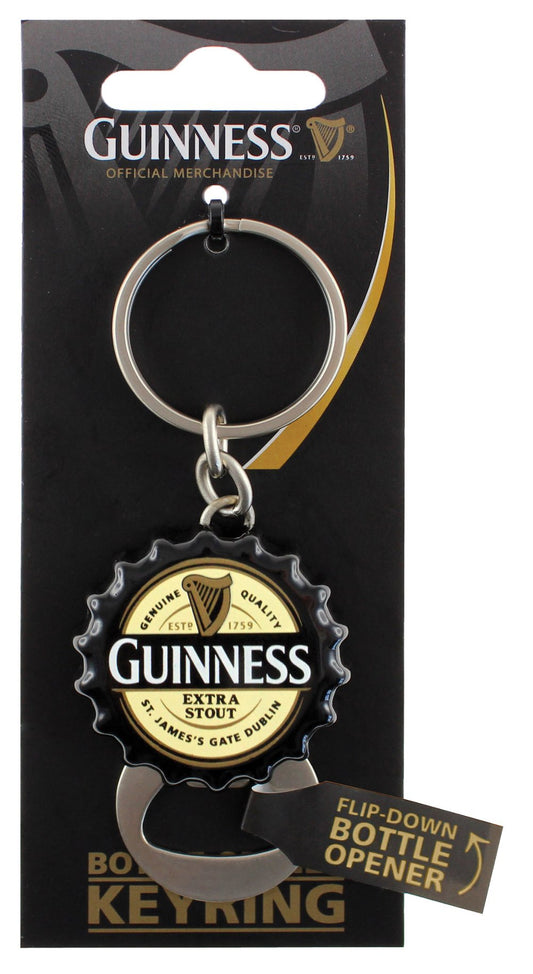Guinness Bottle Opener Keyring featuring a bottle opener function.
