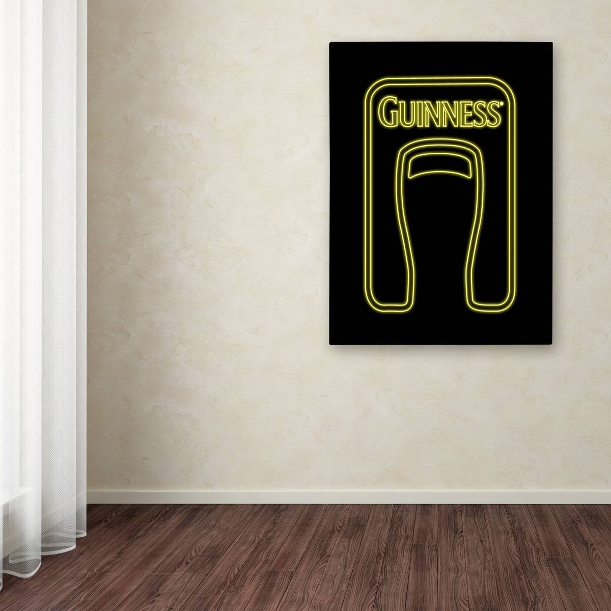 The Guinness Brewery 'Guinness VI' Canvas Art is displayed on a neon wall canvas.
