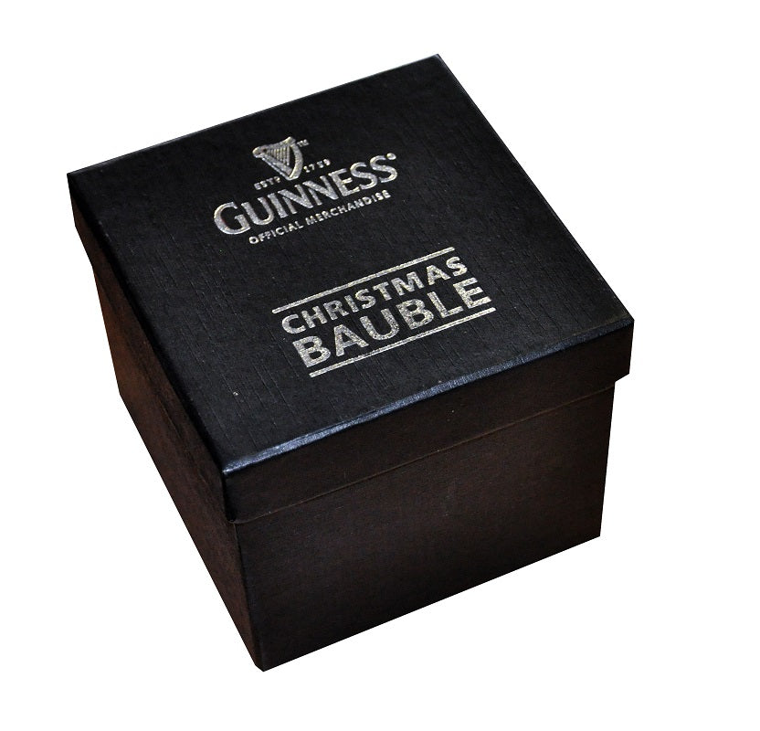 Christmas Guinness Pint Bauble in a black box.