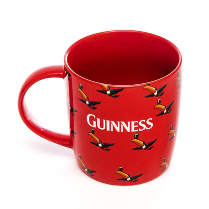 Guinness Red Mug with Multiple Flying Toucans