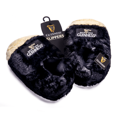 Guinness® Pint Slippers with a Guinness logo.