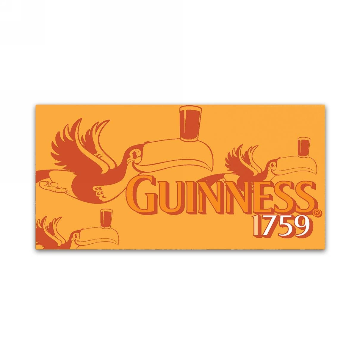 Canvas art with the iconic Guinness Brewery 'Guinness 1759' logo on an orange background.