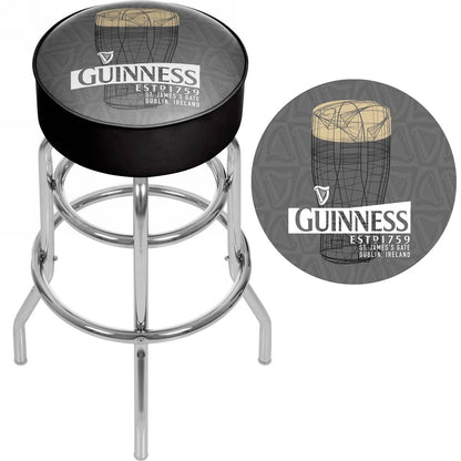 This description features a licensed Guinness Padded Swivel Bar Stool - Line Art Pint.