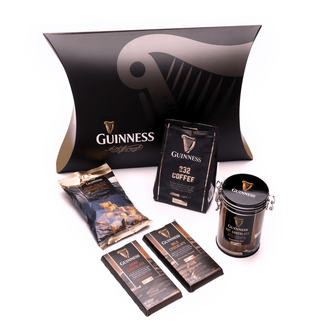 Perfect for the Guinness aficionado in your life, this impressive Guinness Indulgence Gift Box includes a delicious assortment of chocolates and a beautifully designed harp.