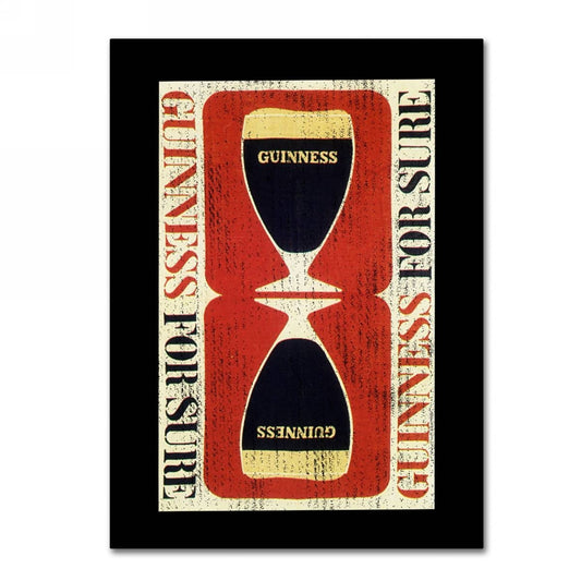 A minimalist Guinness canvas art poster featuring the iconic word "Guinness".