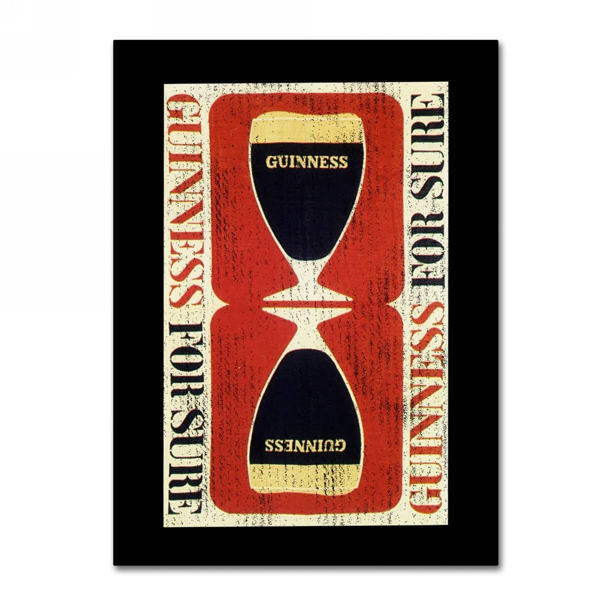 A minimalist Guinness canvas art poster featuring the iconic word "Guinness".