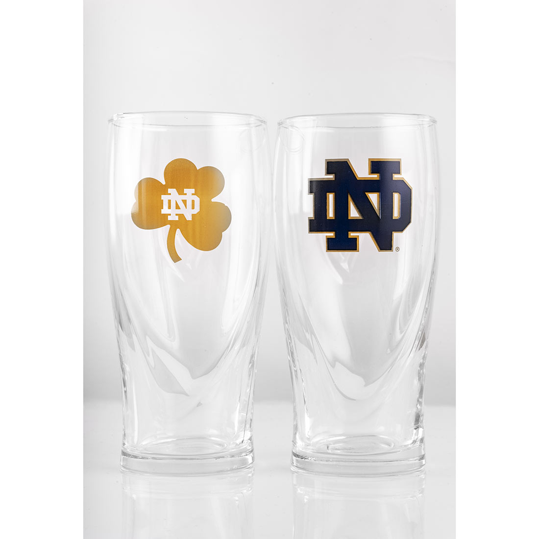 Notre Dame Guinness 16oz Pint Glass 2 Pack, perfect for enjoying a pint of Guinness while cheering on your favorite football team.