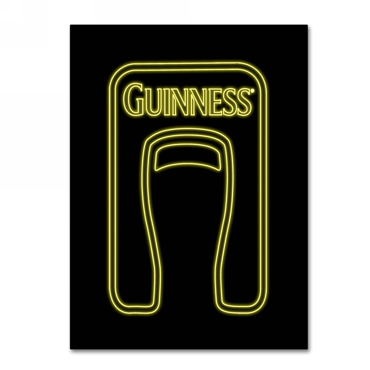 Neon Guinness Brewery 'Guinness VI' poster on wall canvas.