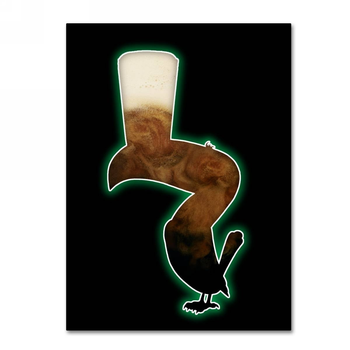 A Guinness beer mug adorned with a Toucan, depicted on Guinness Brewery 'Guinness X' Canvas Art.