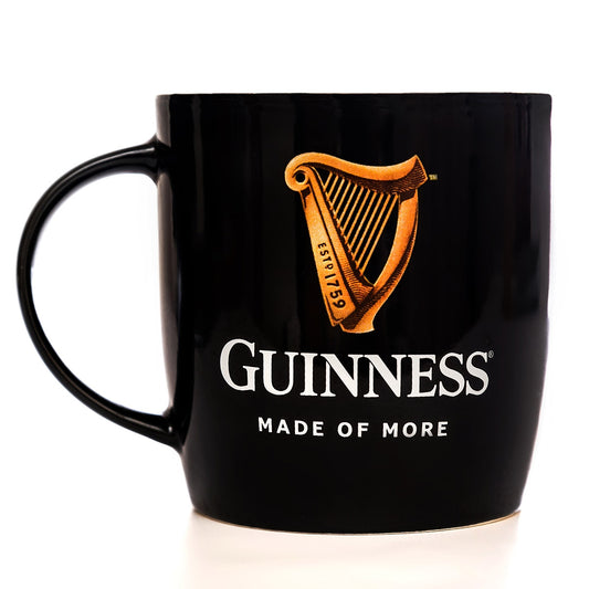 Guinness Black Mug with Official Harp Logo on a classic mug.