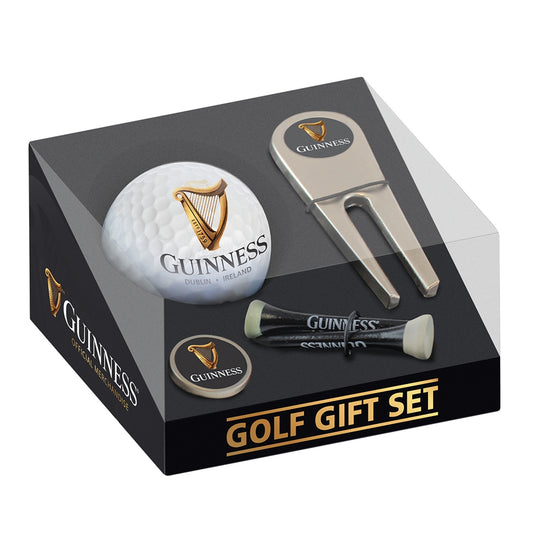 Guinness Golf Ball Gift Set featuring a golf game and Guinness branded accessories.