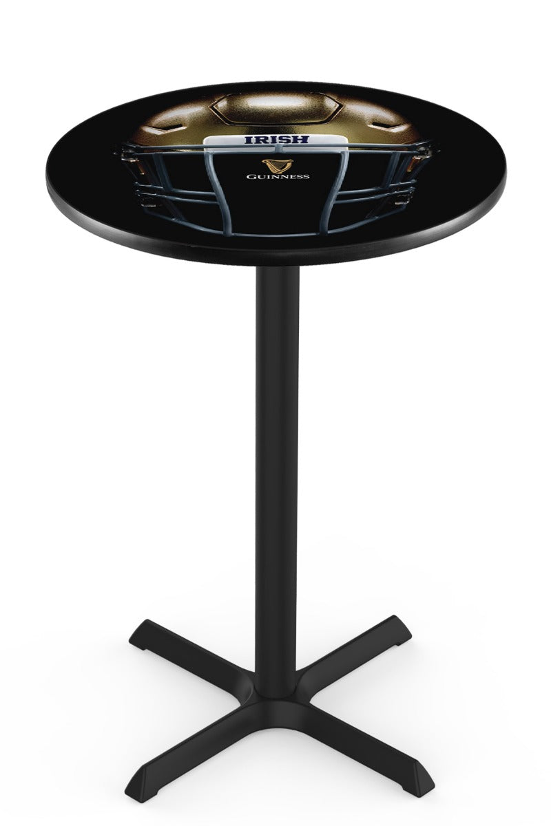 A Guinness Notre Dame Helmet Pub Table, perfect for Notre Dame fans and Guinness enthusiasts.