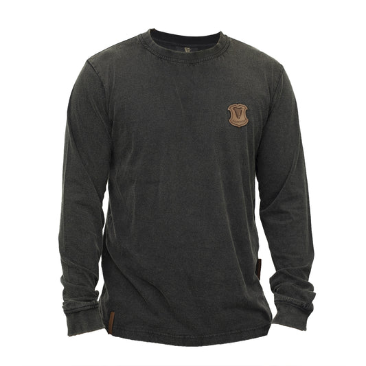A Guinness Long Sleeve Premium Tee with a crest on it.